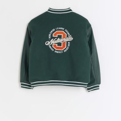 River Island varsity jacket in green