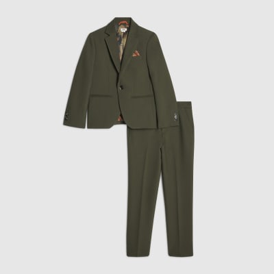 Boys Green Jacket and Trousers Suit Set