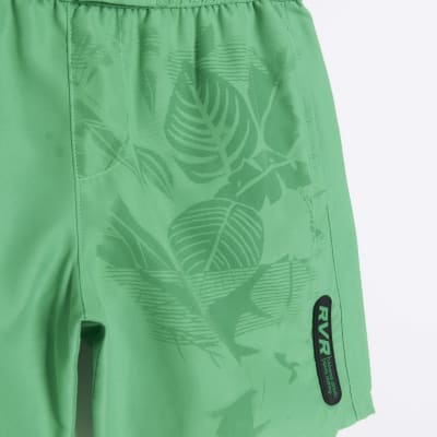 Boys Green Print Reveal Swim Shorts