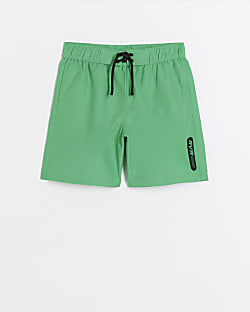 Boys Green Print Reveal Swim Shorts