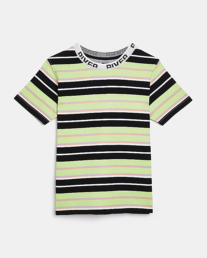 Boys green Stripe T-shirt