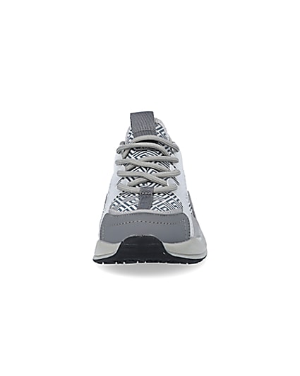 360 degree animation of product Boys Grey Chunky Sole Geometric Trainers frame-21