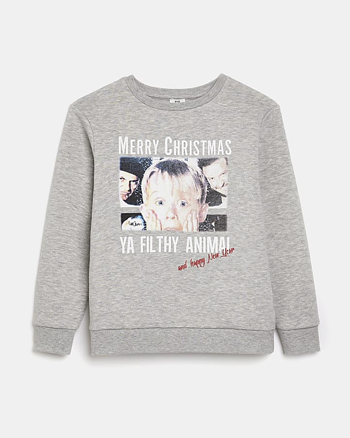 Boys grey 'Home Alone' graphic sweatshirt