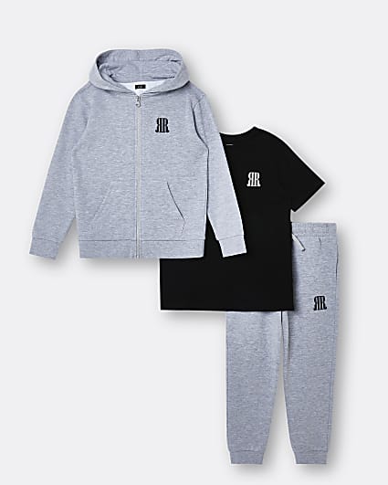 Boys grey hoodie and joggers set