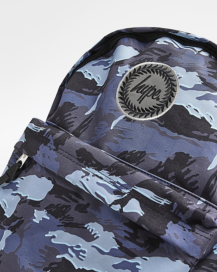 Boys grey HYPE camo print backpack