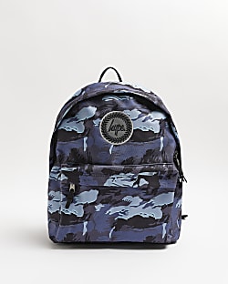 Boys grey HYPE camo print backpack