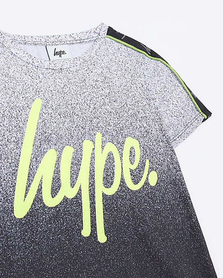 Boys Grey HYPE Neon Speckled Ombre T-shirt