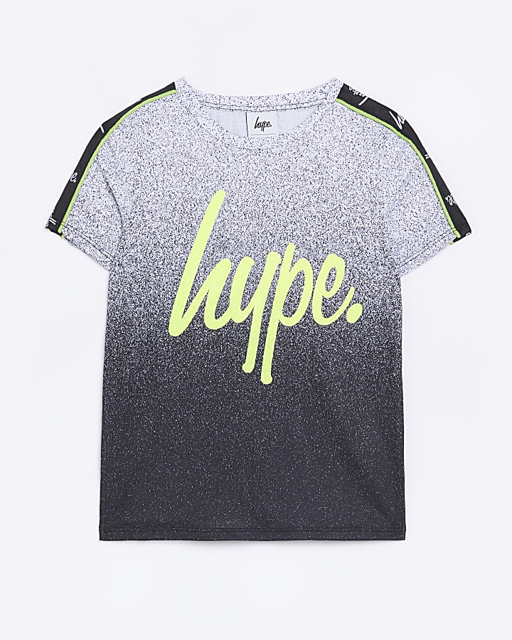 Boys Grey HYPE Neon Speckled Ombre T-shirt