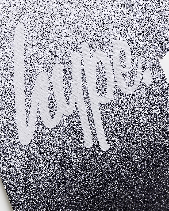 Boys grey HYPE speckled ombre logo t-shirt