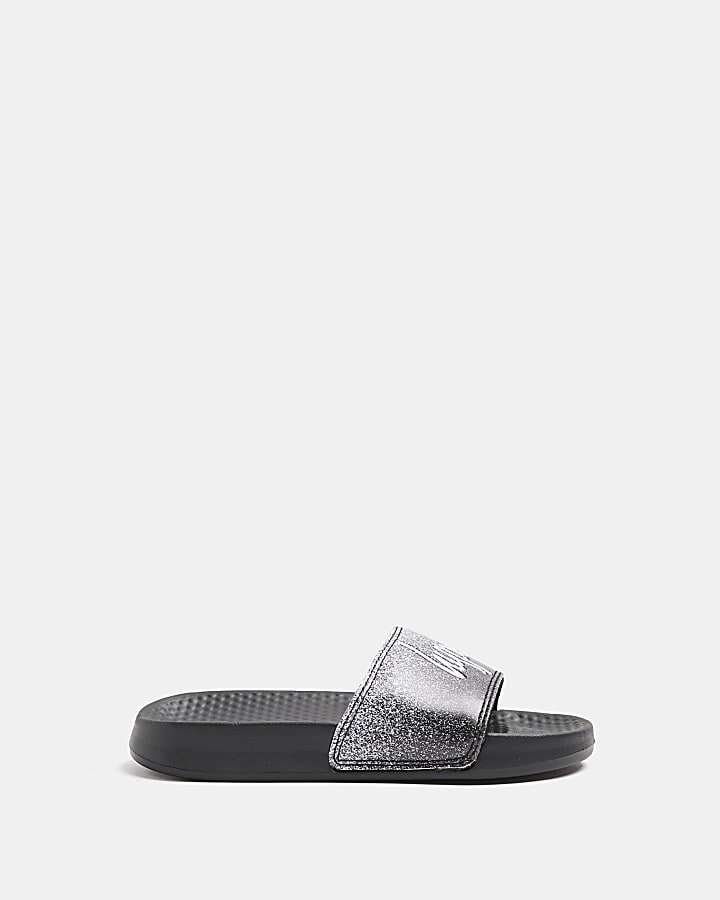 Boys grey HYPE speckled ombre sliders