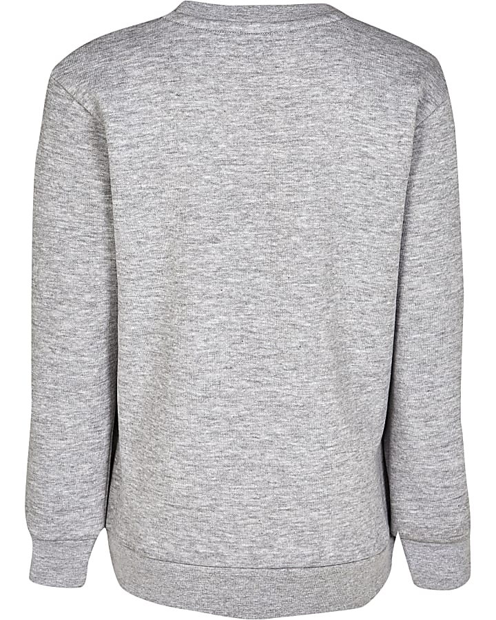 Boys grey long sleeve varsity sweatshirt