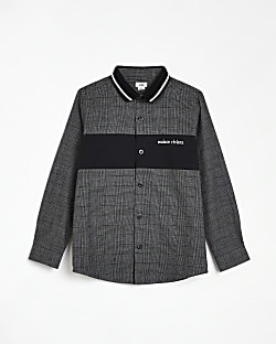 Boys Grey Maison Riviera Check Shirt