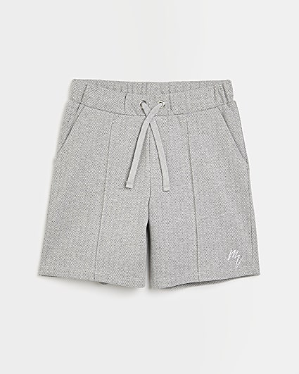 Boys grey Maison Riviera herringbone shorts