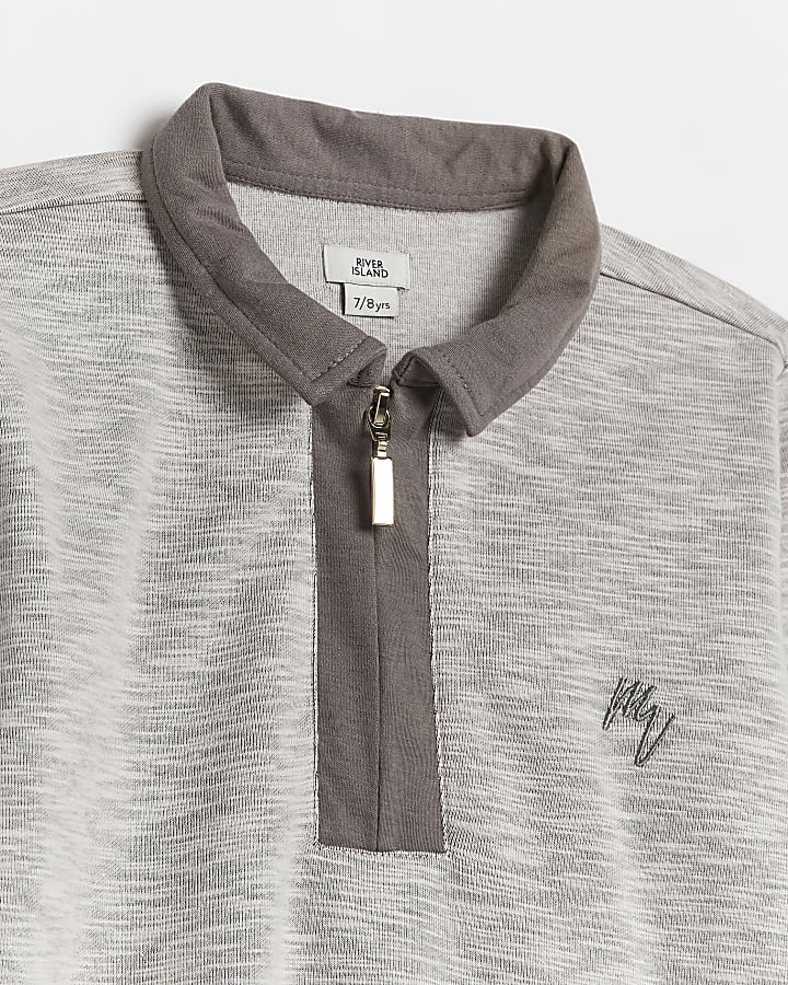 Boys grey Maison Riviera polo top and chinos