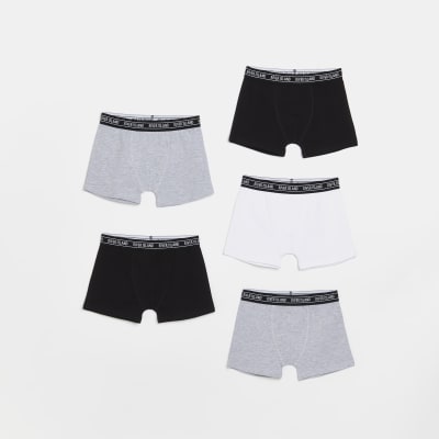 Boys Grey Monochrome boxer shorts 5 pack | River Island