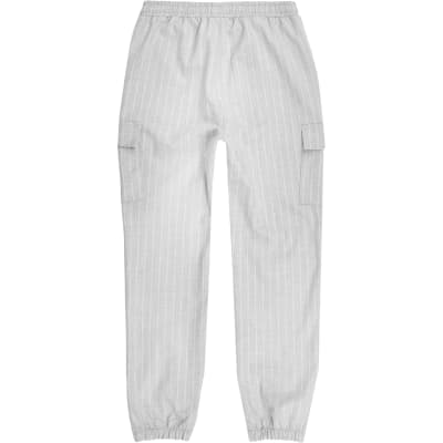 grey pinstripe joggers