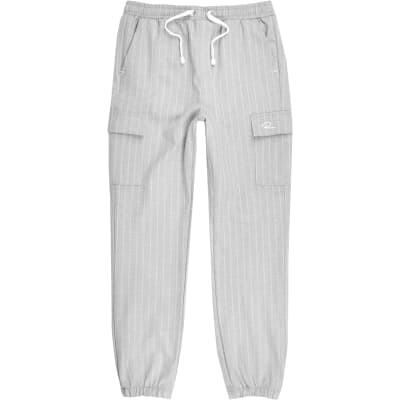 mens pinstripe smart joggers