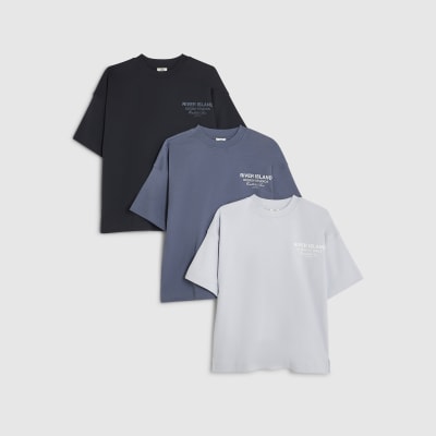 Boys Grey RI Pack Of 3 T-Shirts