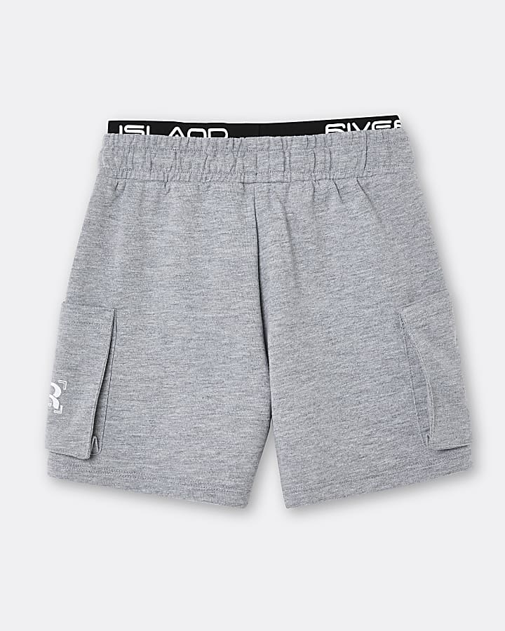 Boys grey RI waistband shorts