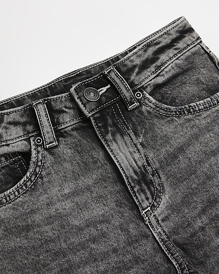 Boys grey ripped skinny jeans