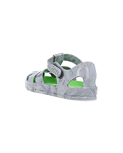 360 degree animation of product Boys grey rubber velcro jelly sandal frame-7