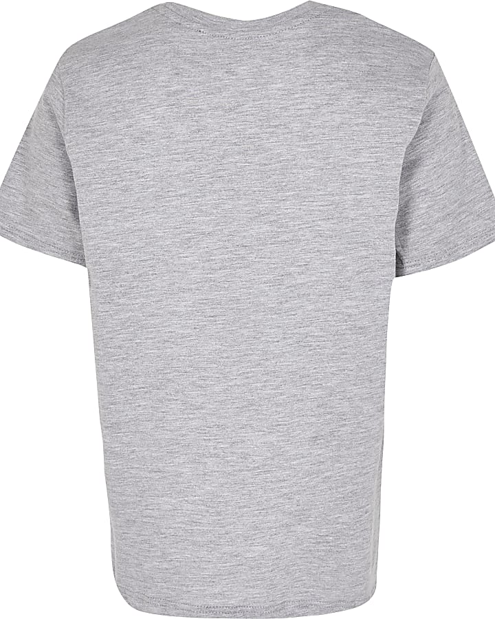 Boys grey RVR chest print t-shirt
