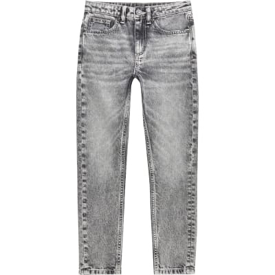 boys skinny fit black trousers