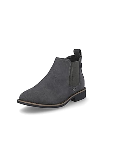 360 degree animation of product Boys grey smart chelsea boots frame-0