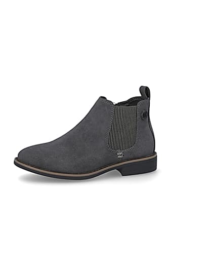 360 degree animation of product Boys grey smart chelsea boots frame-2