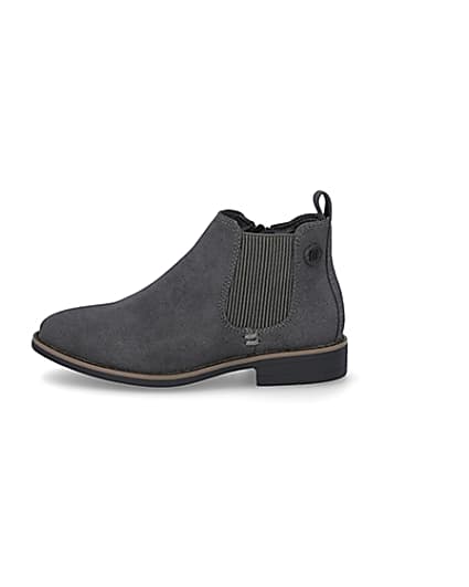 360 degree animation of product Boys grey smart chelsea boots frame-3