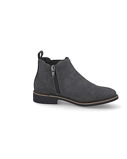360 degree animation of product Boys grey smart chelsea boots frame-16
