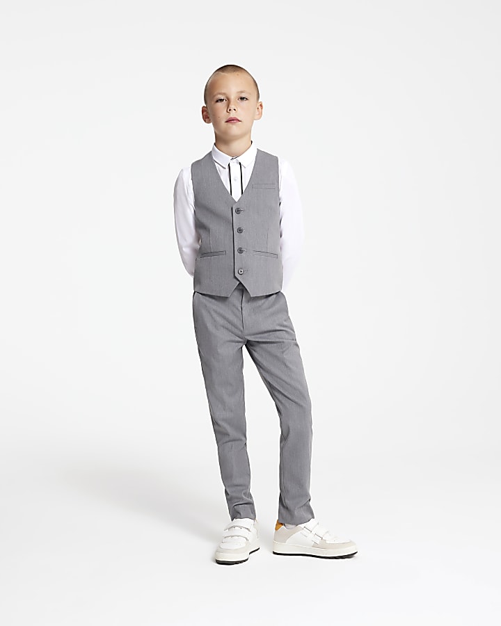 Boys grey suit waistcoat