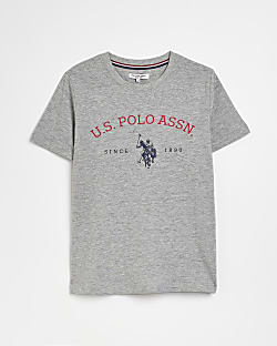 Boys Grey US POLO USPA Graphic T-shirt
