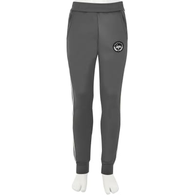 grey branded joggers