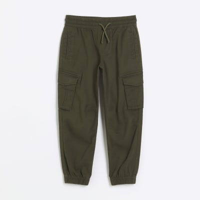 Boys Khaki Cargo Trousers