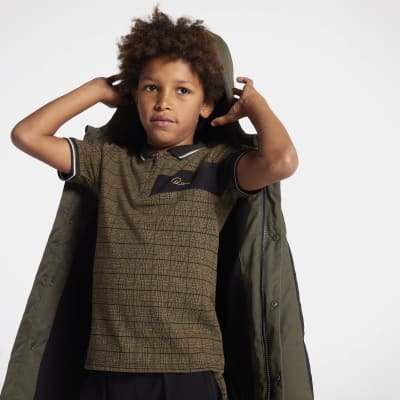 Boys Khaki hooded padded PARKA coat
