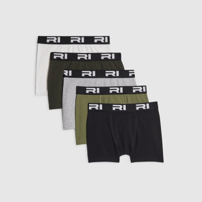 Boys Khaki Pack Of 5 Boxers