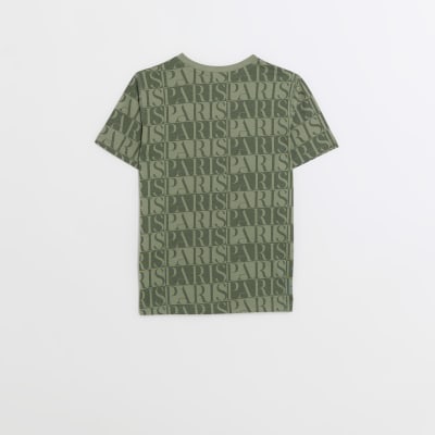 Boys khaki Paris t-shirt