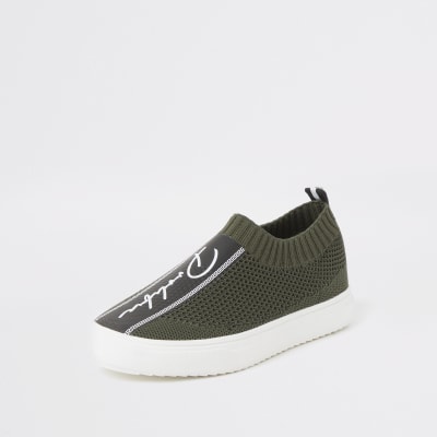 boys khaki trainers