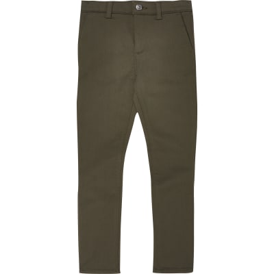 Boys khaki smart trousers | River Island