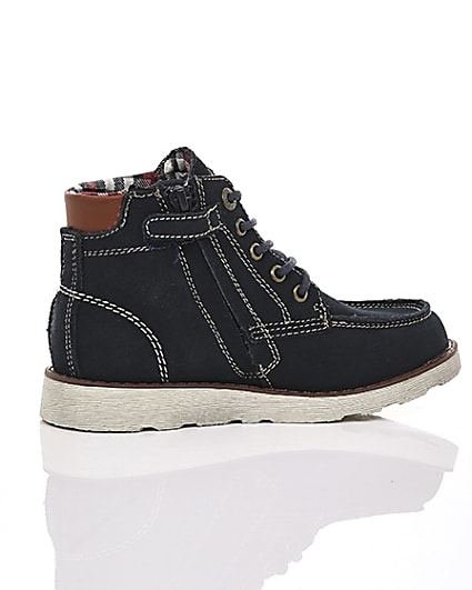 360 degree animation of product Boys Levi’s navy Indiana lace-up boots frame-11