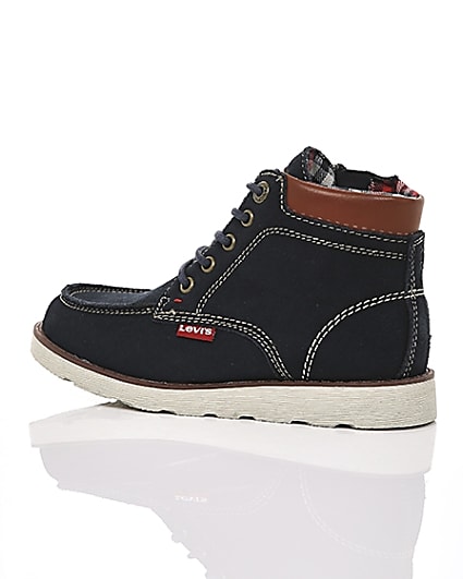 360 degree animation of product Boys Levi’s navy Indiana lace-up boots frame-20