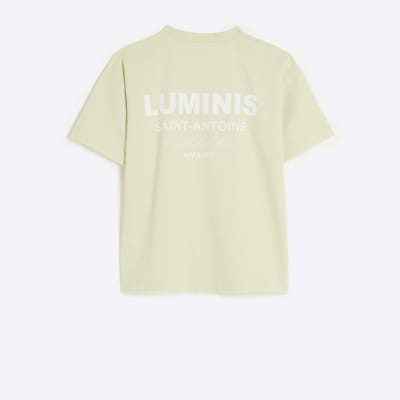 white lime green graphic tee