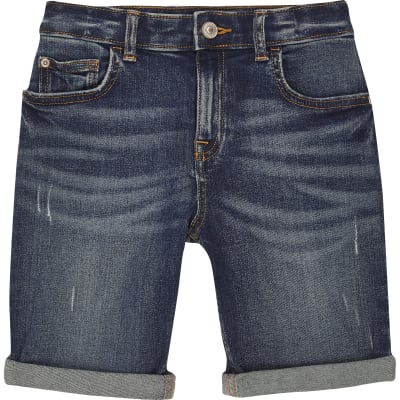 boys dark denim shorts