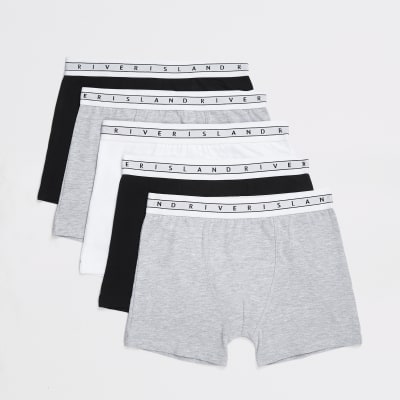 Boys mono RI waistband boxers 5 pack | River Island