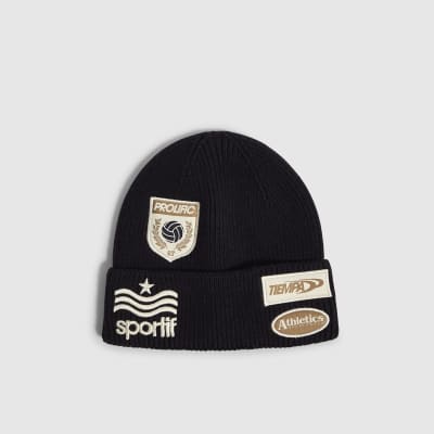 Boys Navy Badge Beanie