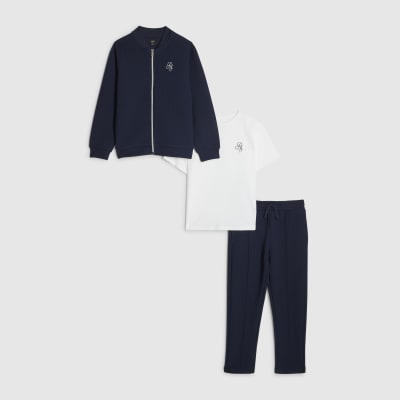 Boys Navy Bomber Jacket 3 Piece Set