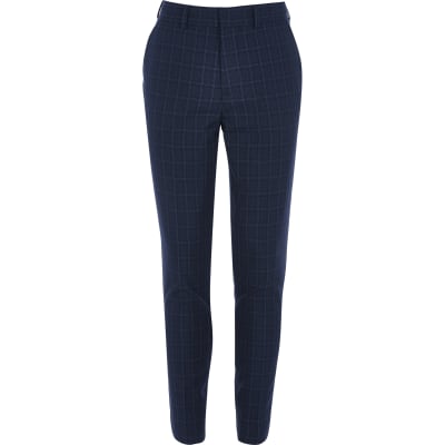 check slim trousers