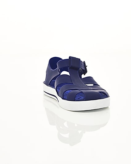 360 degree animation of product Boys navy jelly sandals frame-5