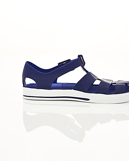 360 degree animation of product Boys navy jelly sandals frame-9